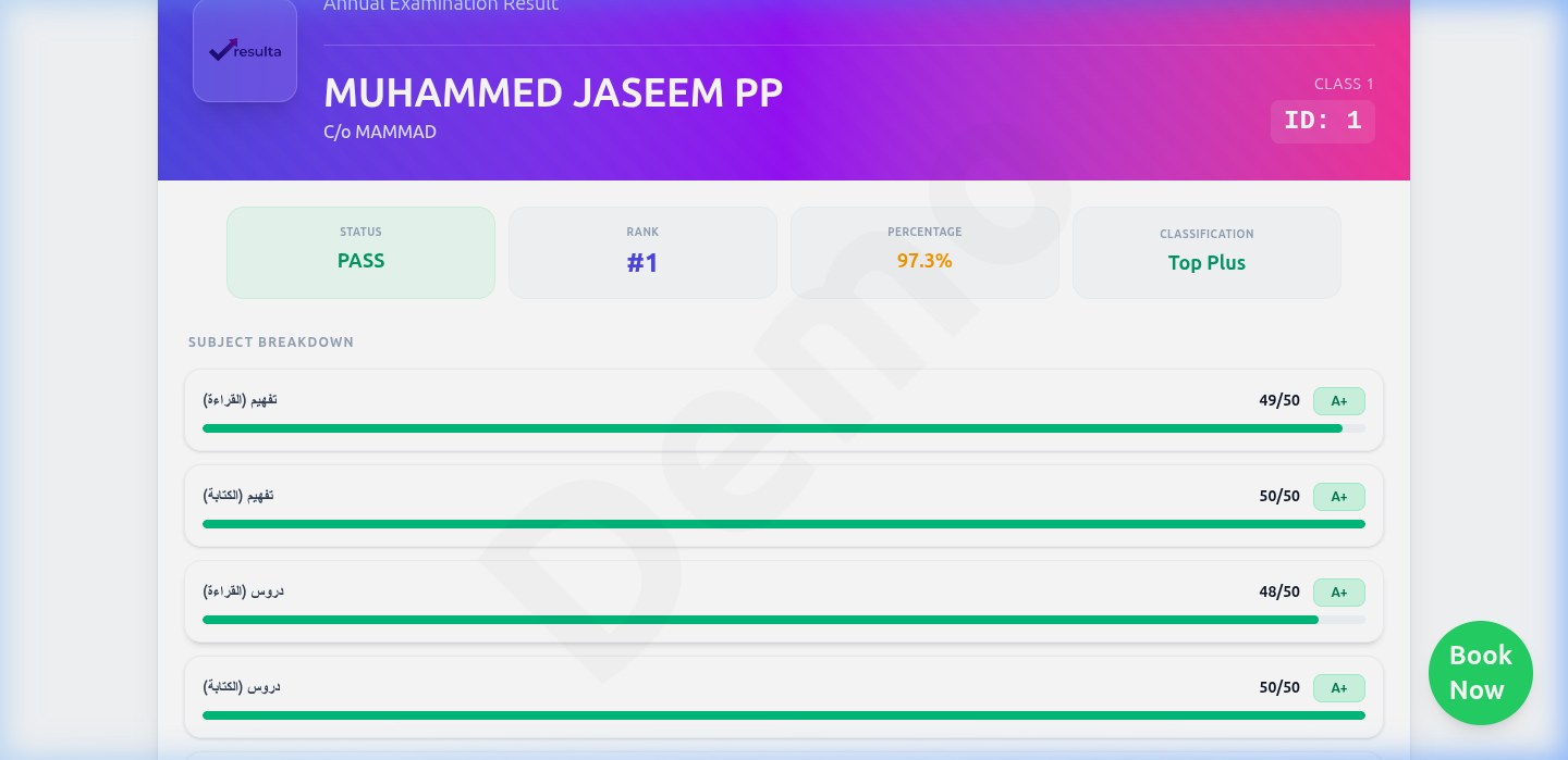 Resulta — Student Result Dashboard Live Demo