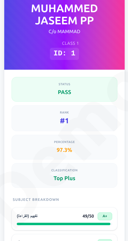 Student Result Dashboard